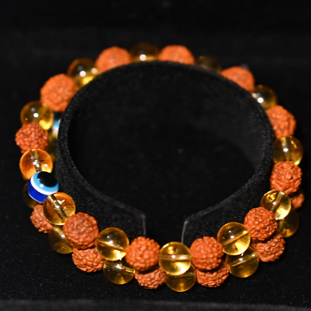 Citrine Crystal Rudraksha Bracelet