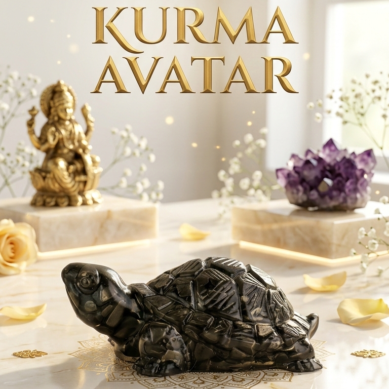 Dhan Raksha Pyrite Tortoise w/ Free Selenite Plate