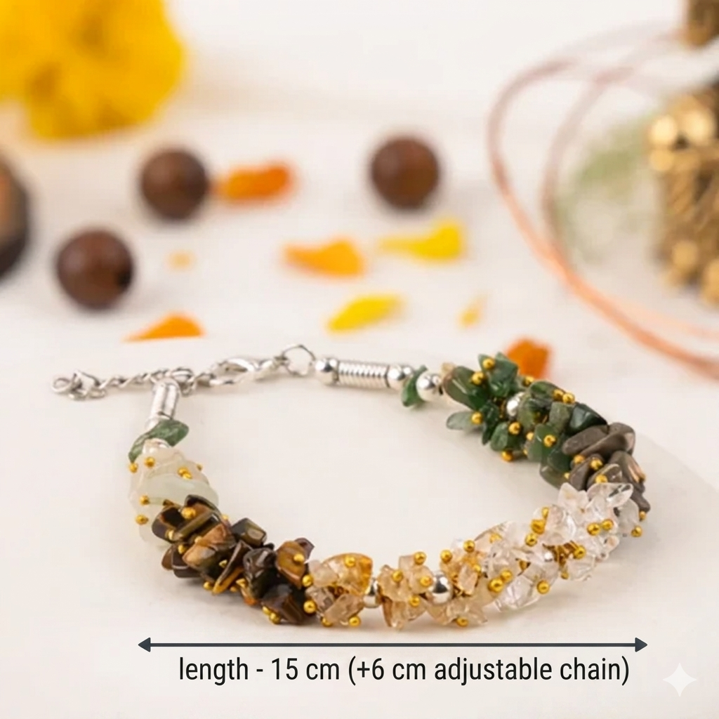 Combo - Dhan Yog Chips Bracelet + Pyrite Anklet (BUY 1 GET 1)