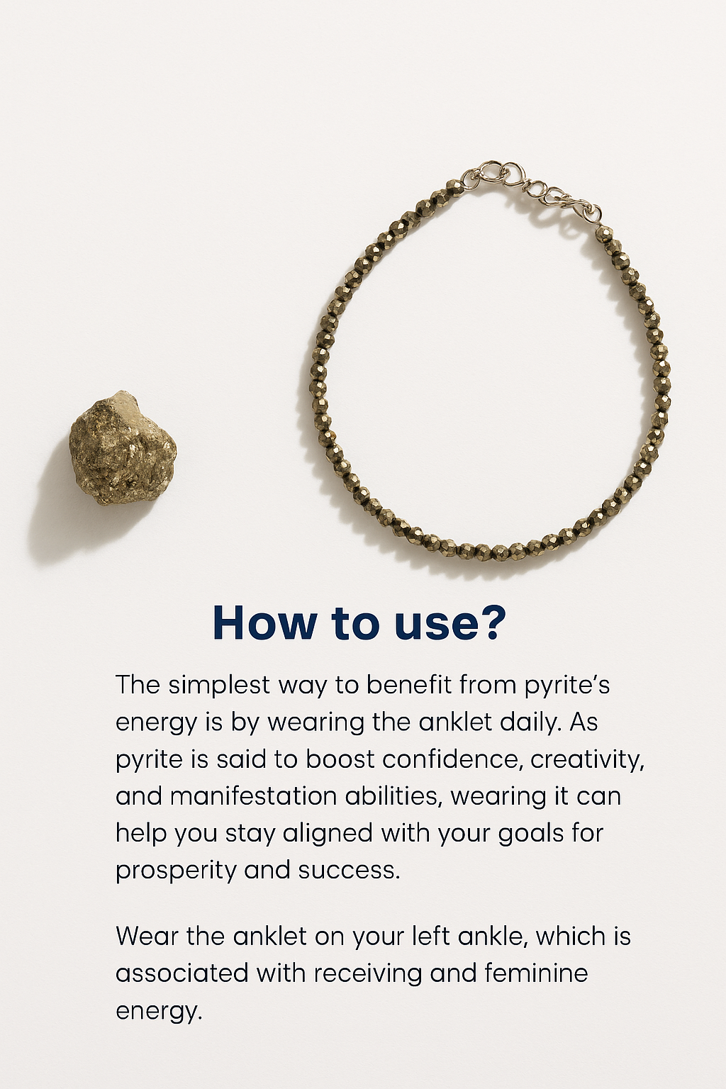 Astrologic India's Raw Pyrite Anklet/Bracelet