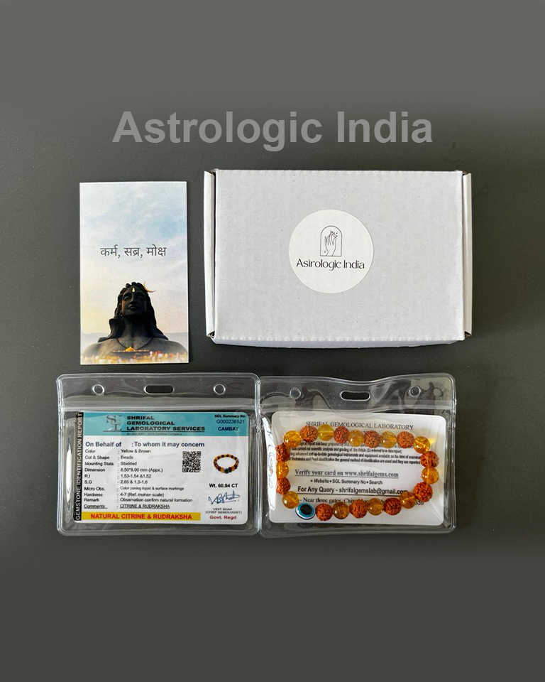 Citrine Crystal Rudraksha Bracelet