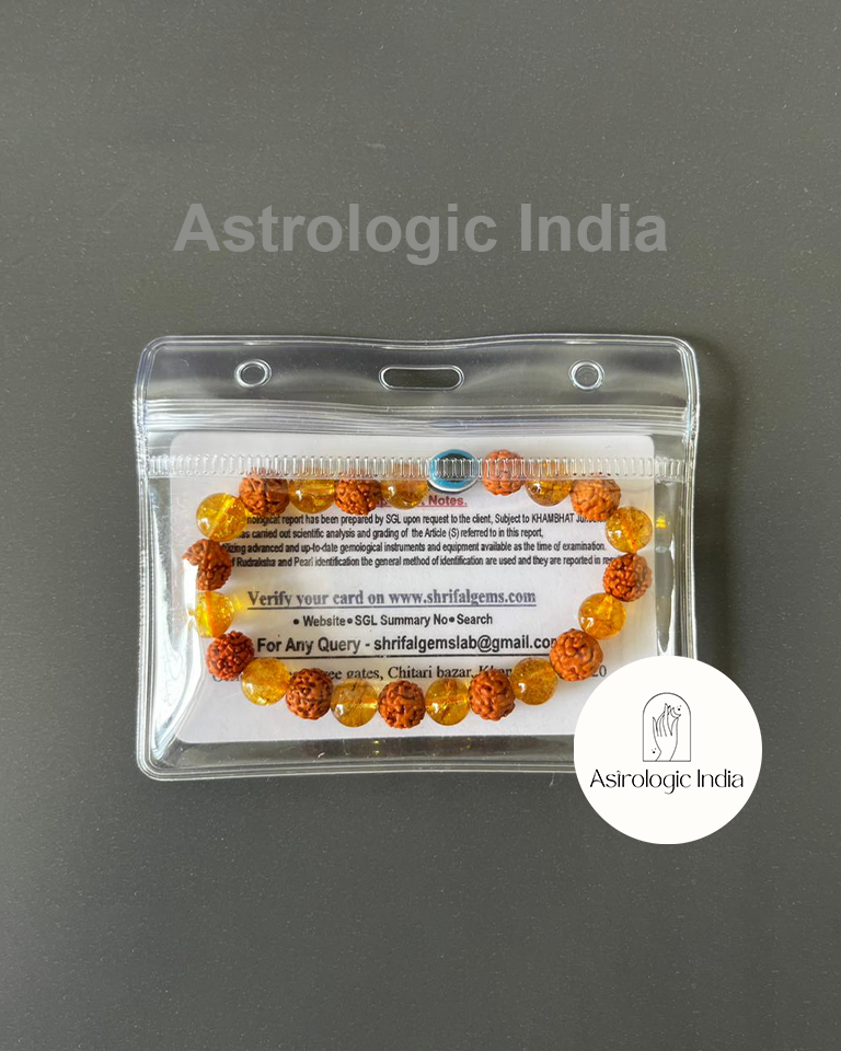 Citrine Crystal Rudraksha Bracelet
