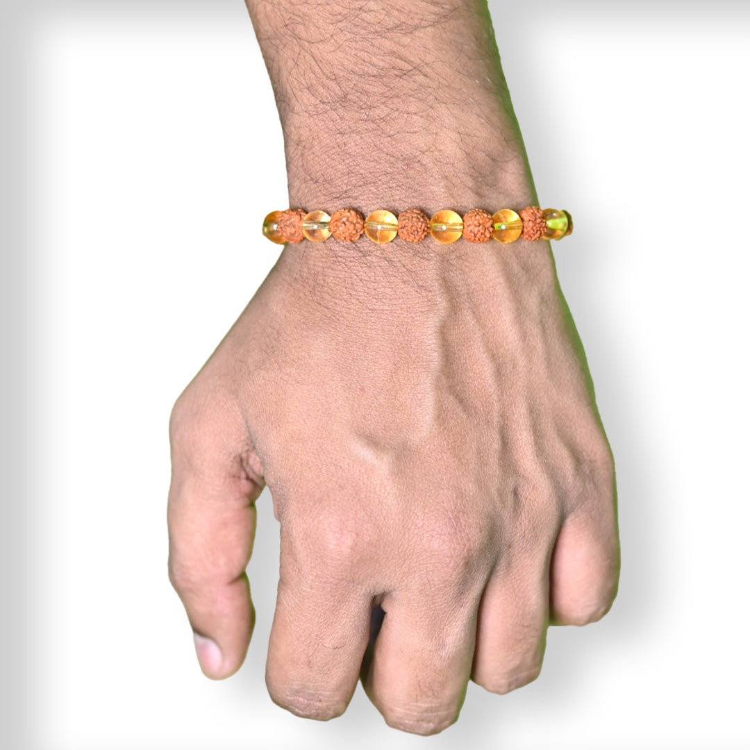 Citrine Crystal Rudraksha Bracelet