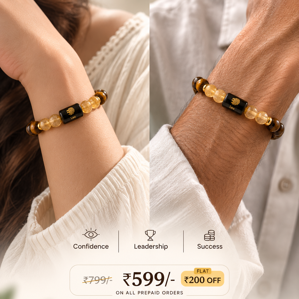 Leo/ Sinh Rashi Zodiac (Tiger Eye & Citrine Bracelet)