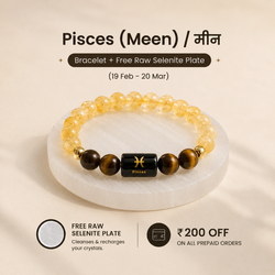 Pisces/Meen Rashi Zodiac (Citrine & Tiger Eye Bracelet)