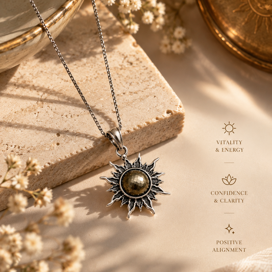 Surya Pyrite Pendant (with chain)
