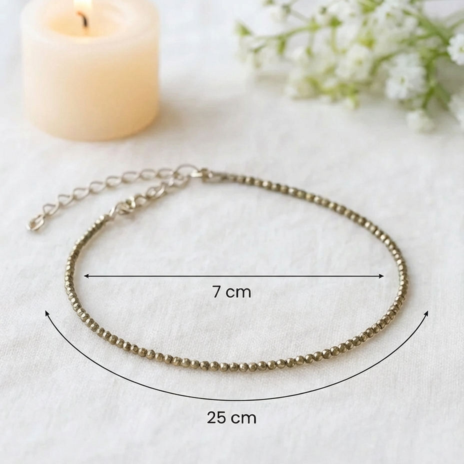 Raw Pyrite Anklet w/ Free Pyrite Stone + Selenite plate