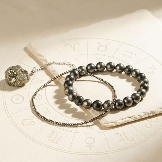 Raw Pyrite Anklet & Bracelet (Couple Combo)