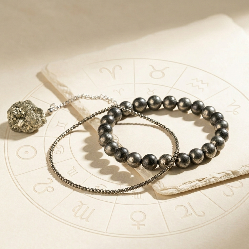 Raw Pyrite Anklet & Bracelet (Couple Combo)