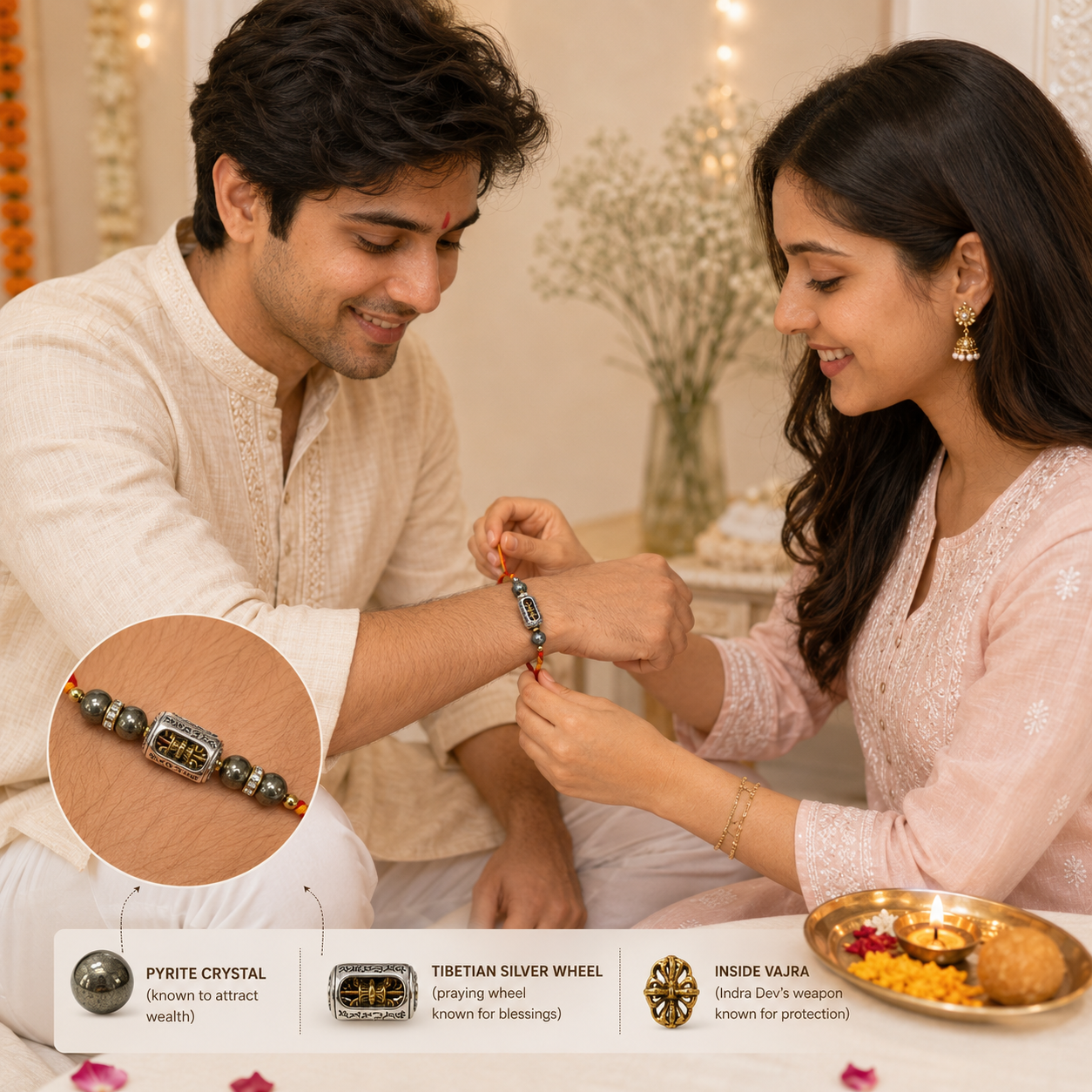 Vajra Pyrite Rakhi | Attracts Protection & Wealth