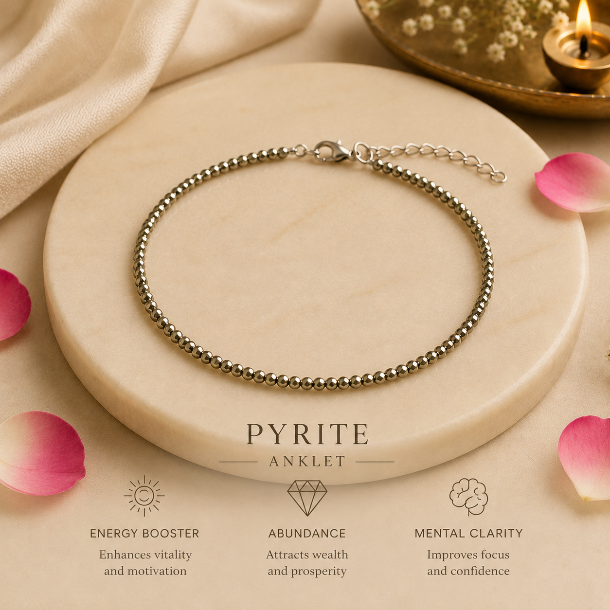 Laxmi Pyrite Anklet