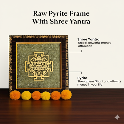 Siddh Shree Yantra on Raw Pyrite Frame
