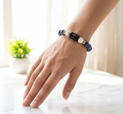 Libra/Tula Rashi Zodiac (Lapis Lazuli & Howlite Bracelet)
