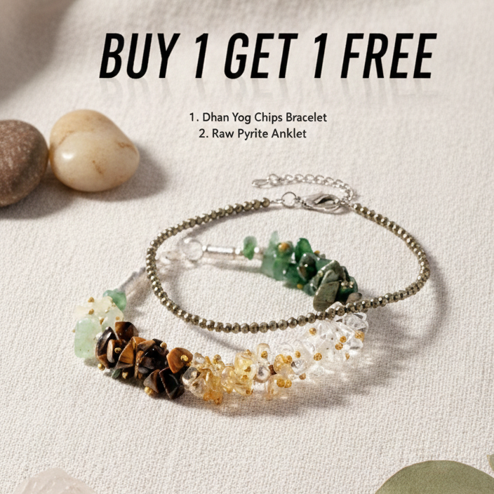 Combo - Dhan Yog Chips Bracelet + Pyrite Anklet (BUY 1 GET 1)