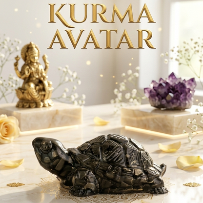 Dhan Raksha Pyrite Tortoise w/ Free Selenite Plate