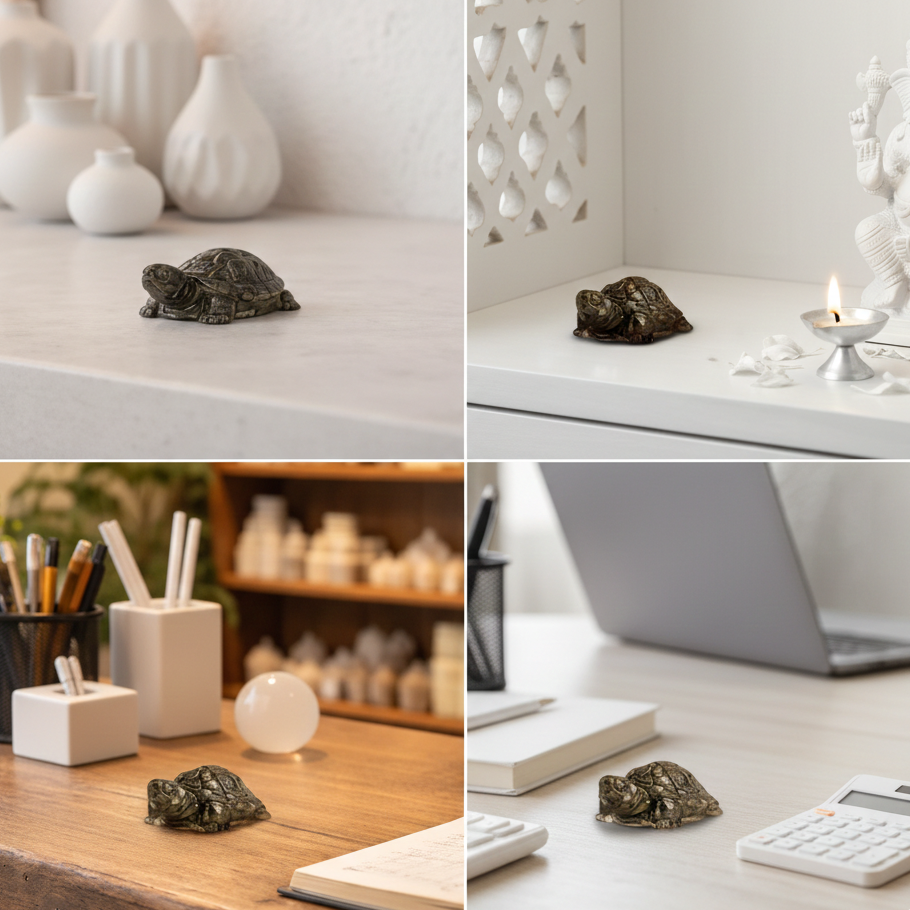 Dhan Raksha Pyrite Tortoise w/ Free Selenite Plate