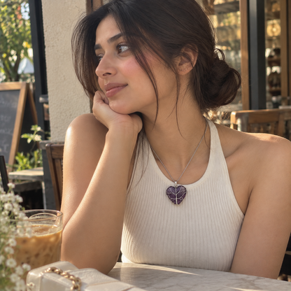 Amethyst heart pendant