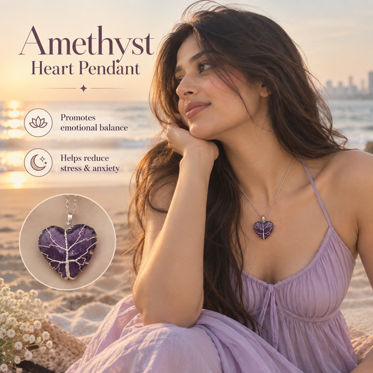 Amethyst heart pendant