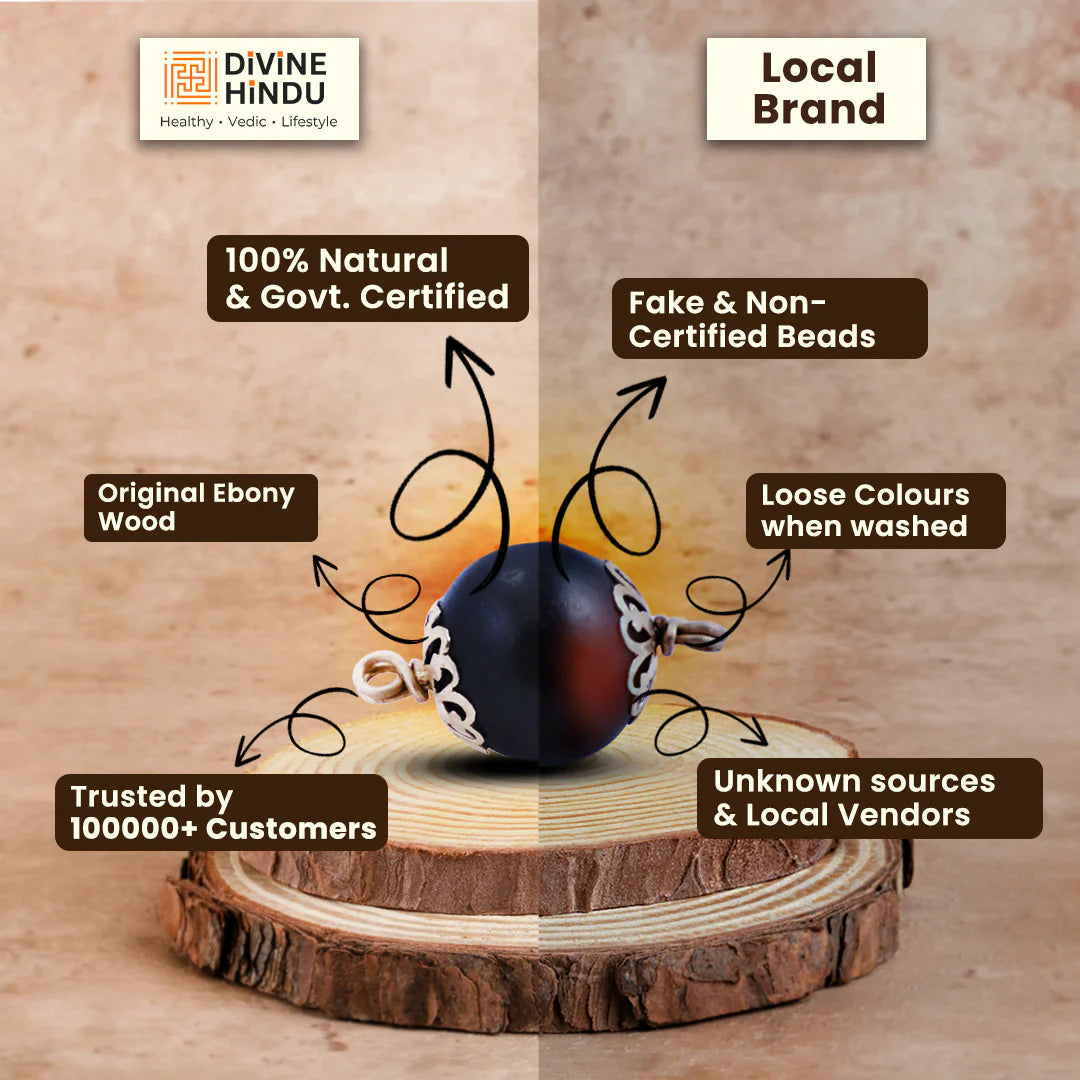 Karungali Malai Silver Cap Necklace