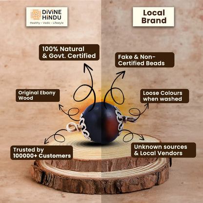 Karungali Malai Silver Cap Necklace