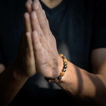 ॐ || Rudraksh Natural Om Pyrite Bracelet