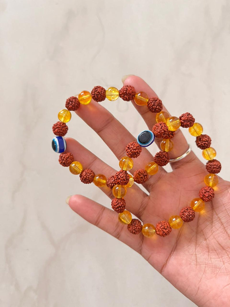 Citrine Crystal Rudraksha Bracelet
