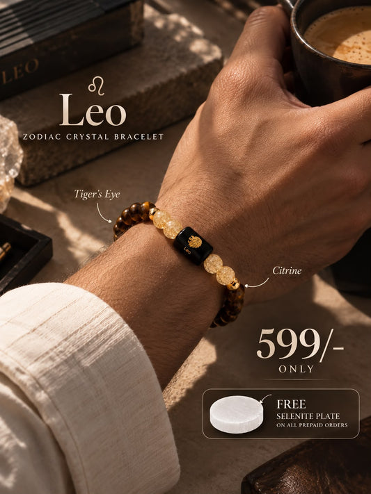 Leo/ Sinh Rashi Zodiac (Tiger Eye & Citrine Bracelet) | Confidence & Money